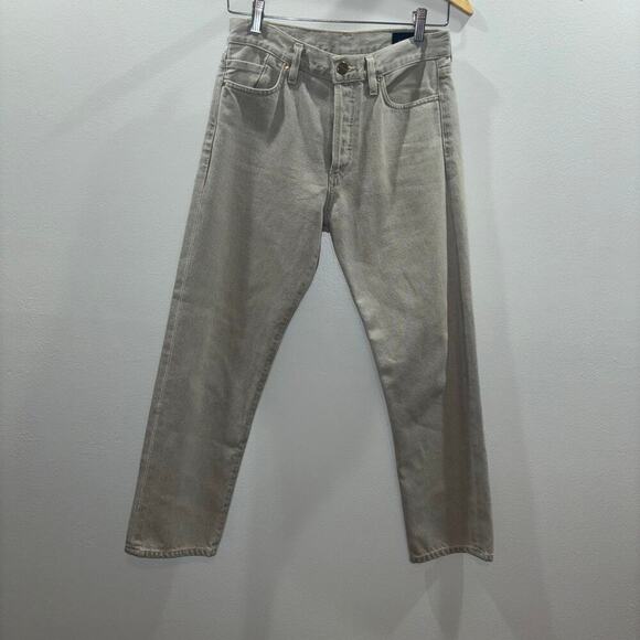 Goldsign Mid Rise Low Slung Straight Leg Relaxed Fit Jeans in Dove Grey Size 24 - Picture 2 of 11